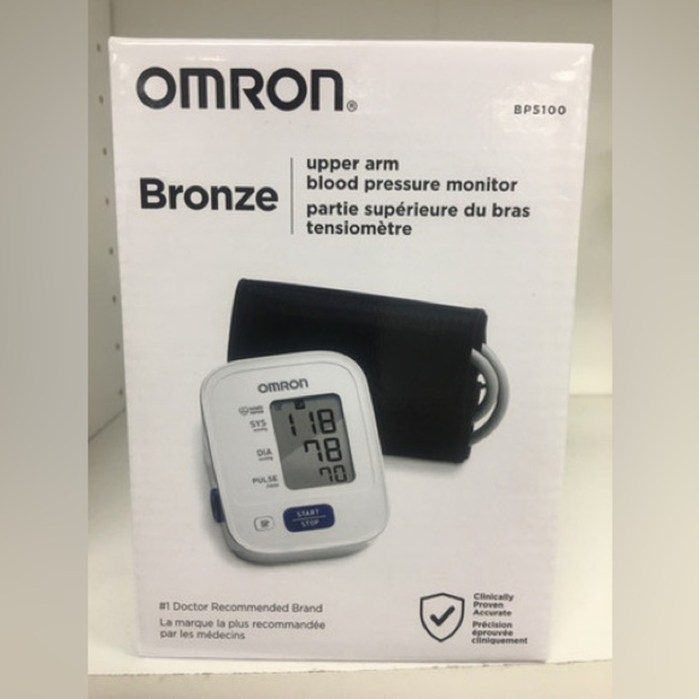 OMRON Bronze Upper Arm Monitor in Black and White NWT